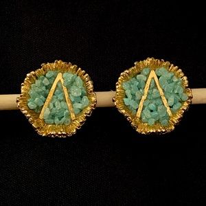 Vintage Hattie Carnegie Turquoise Clip On Earrings